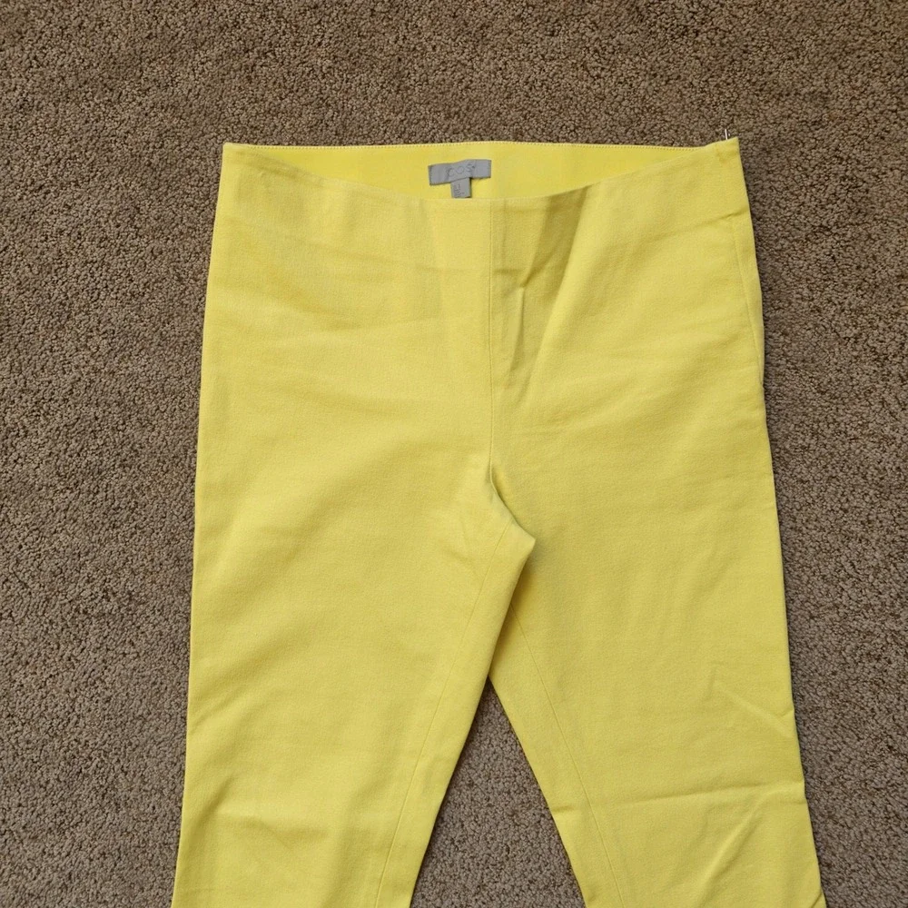COS Womens Yellow Slim Leg‎ Side Zip Ankle Zip Trousers Pants Size 8 Stretch